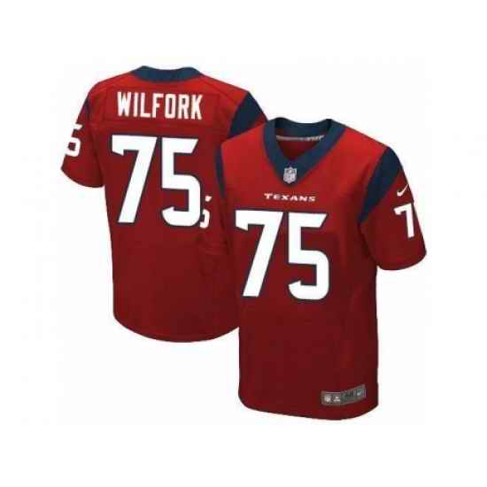 Nike Houston Texans 75 Vince Wilfork Red Elite NFL Jersey